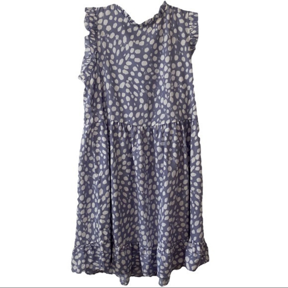 Hailey & Co NWT Printed Blue and White Mock Neck Dress ‎       Sz S